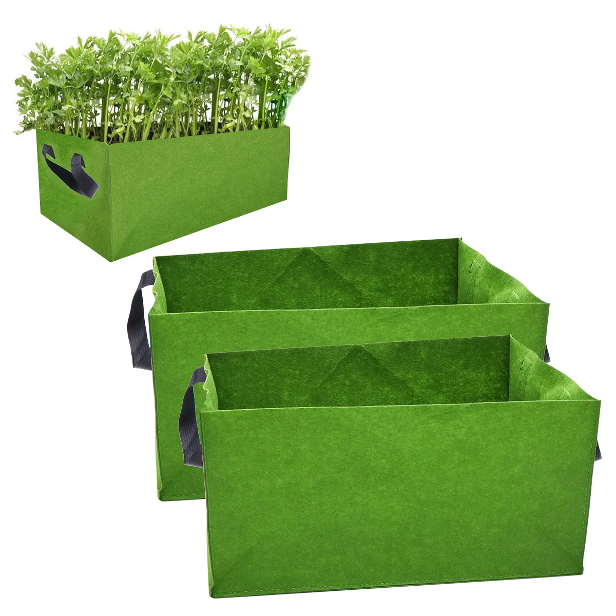 

2PCS Planting Bag Lightweight Eco-friendly Durable Grow Bag for Gardening Felt Pouch Balcony Yard Patio School