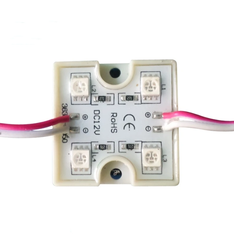 Super Bright Waterproof 40PCS LED 5050 4 LED Module white DC 12V 4Leds square led modules lighting