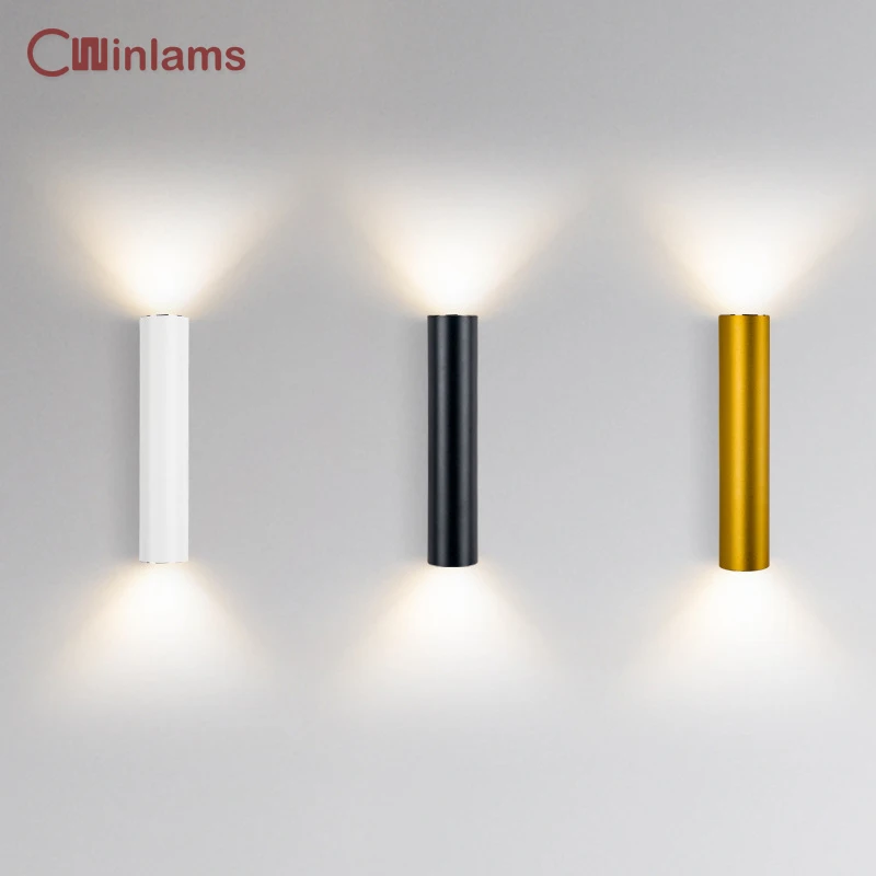 

Led reading Wall Lamps Indoor Hotel Bedside COB 10W Spotlight Golden Black White up and down Wall Light Bedroom Stair Sconces