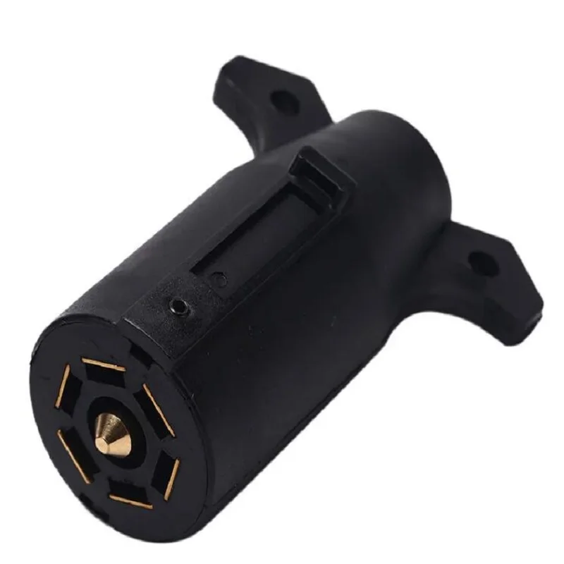 12V 7 Way Trailer End Round RV Style Light Plug Connector Blade Pin Socket American Wiring Adapter Caravan Tow Accessories