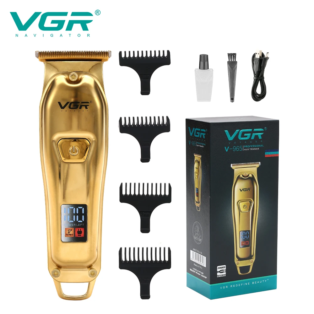 VGR 965 New metal Hair Cutting Machine Electric Hair Clipper Barber Professional Cordless Hair Trimmer for Men