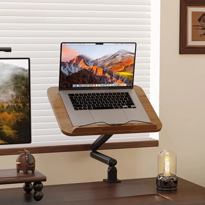 Wooden Desk Book Holder Clamp-On Folding Reading Stand Rotatable Foldable Page Holder for Study Room Office Book Organizer