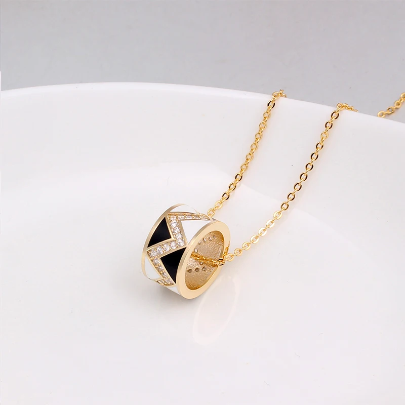 Color Culture Fashion Costume Jewelery Set  White Zircon Necklace Earrings Top Quality Enamel Gift