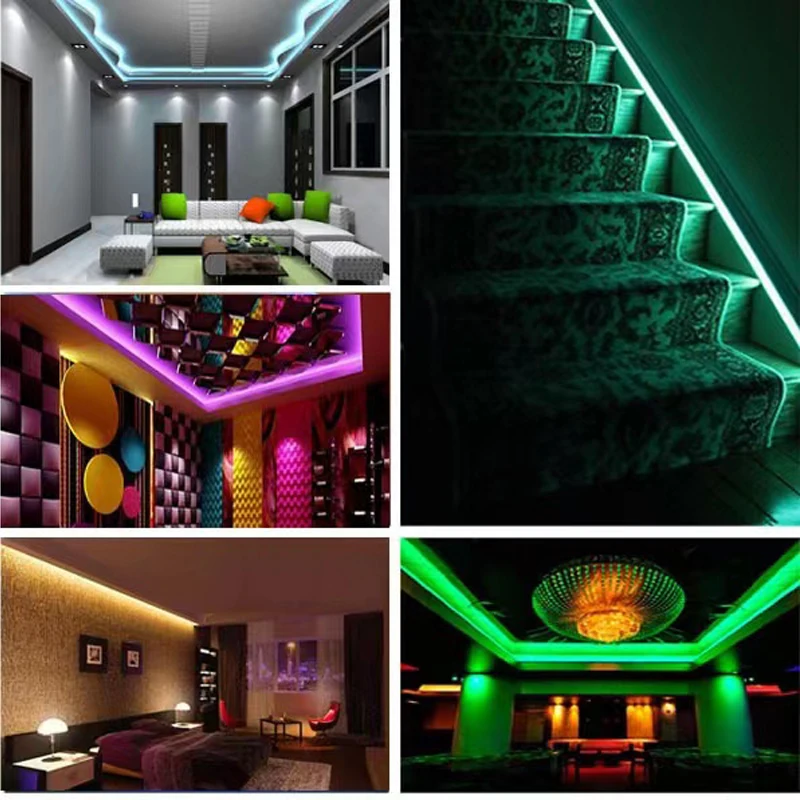 LED RGB Light Strip with USB Plug 24 Keys Remote Control Multicolor TV Background Game Room Family Party Night Light Decoration