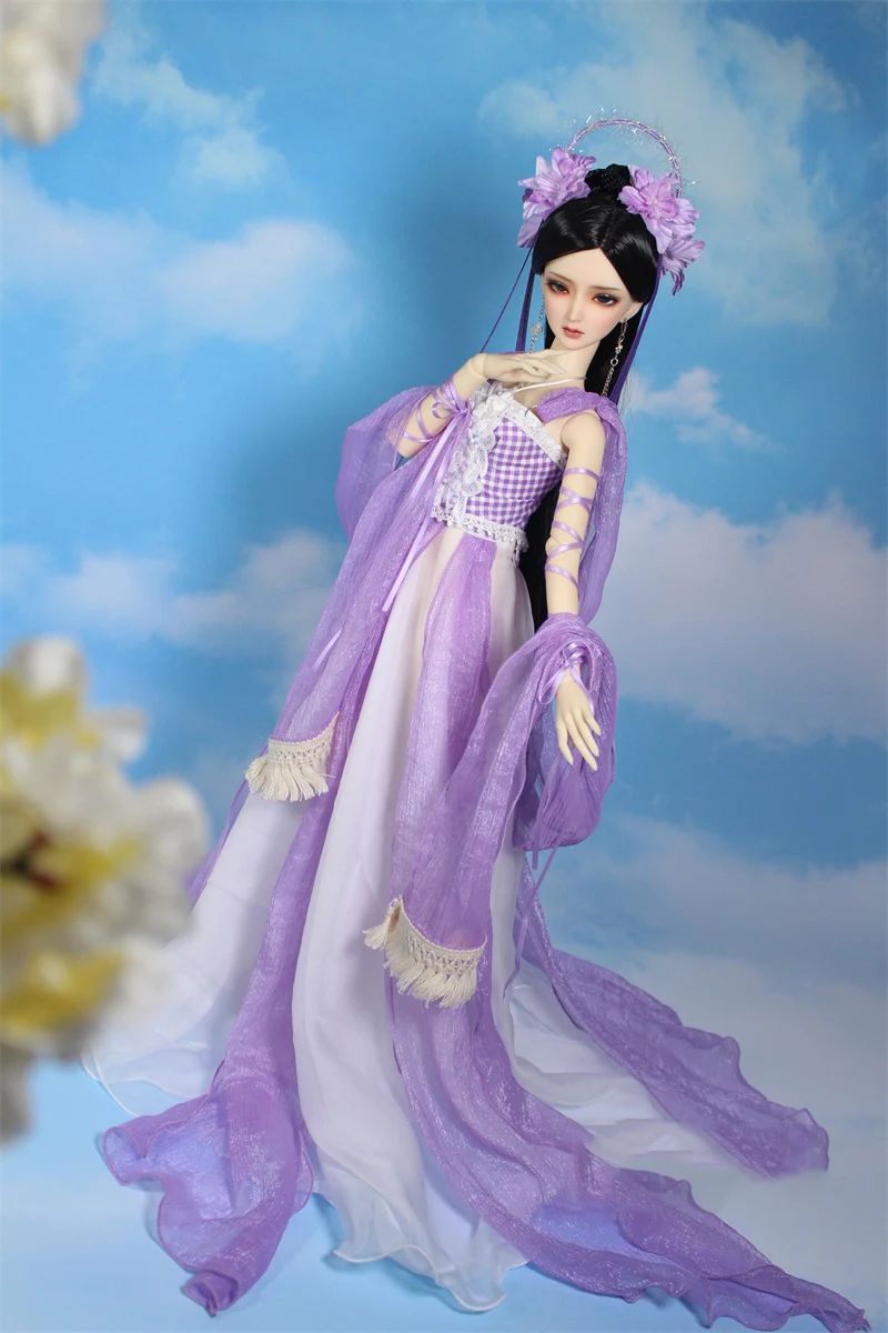 1/4 1/3 Scale  Ancient Costume BJD Clothes Chinese Hanfu Fairy Long Dress For BJD/SD MSD SD13 Big Girl Doll Accessories A1869