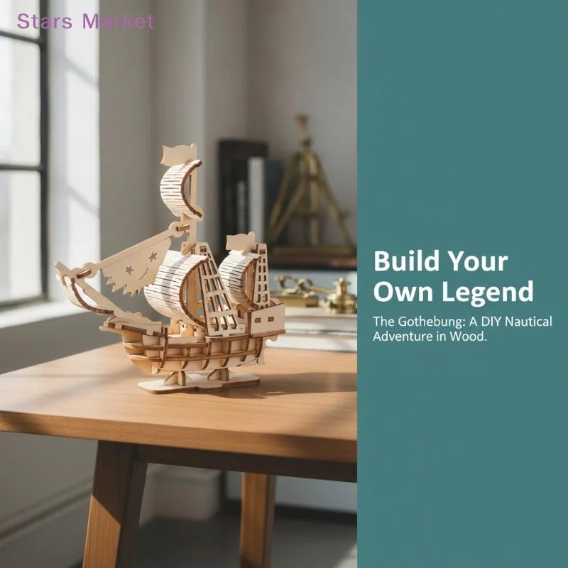 Wooden 3D Gotheborg Sailing Ship Puzzle DIY Handmade Craft With Educational Value For Kids Home Decor Gift