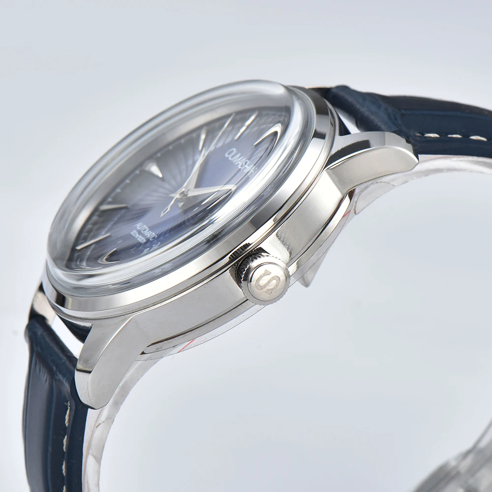 NH35 watch 40mm case 35mm Dial Hollow out cocktail style Stainless steel case and leather strap For NH35 Movement view 4