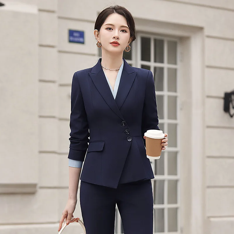 High-Grade Business Suit Women's Formal Wear2024Spring and Autumn Business Slim-Fitting Suit Hotel Manager Work Clothes