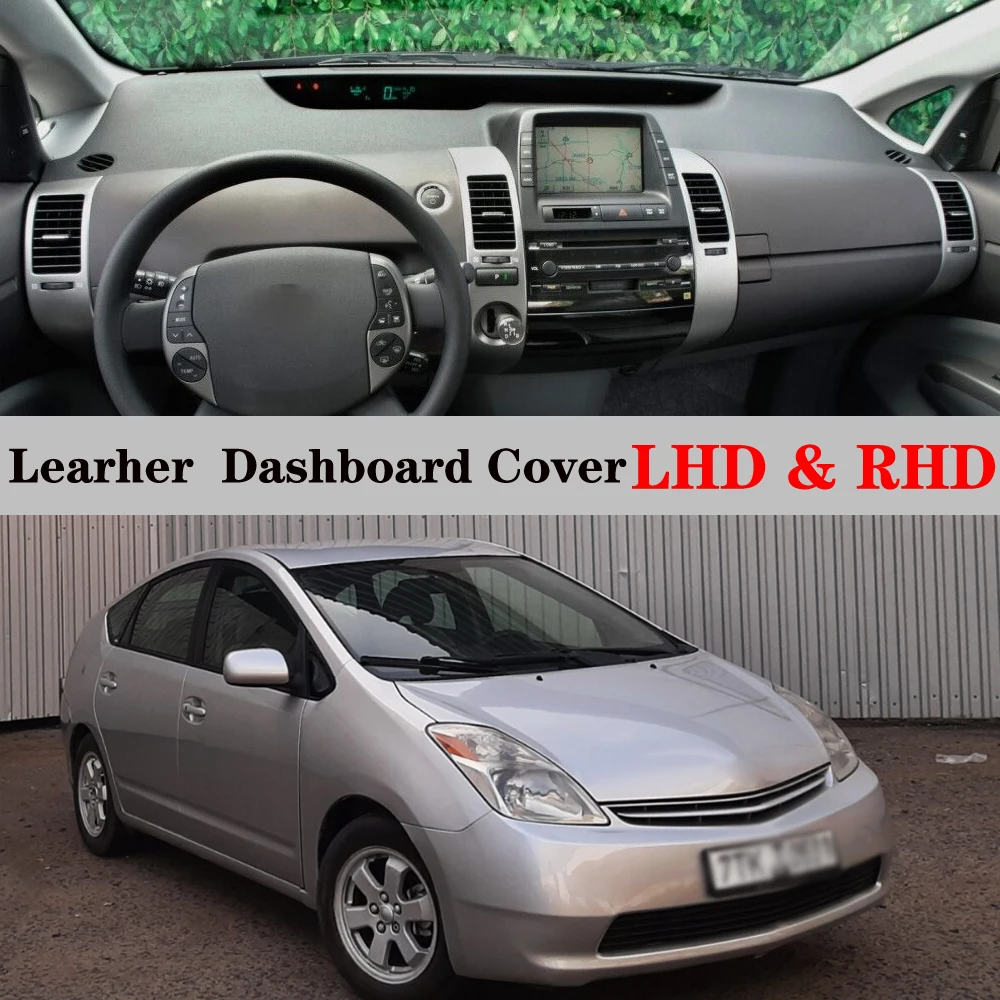 Dashboard Dash Mat Cover PU Leather Pad Sunshade Anti-UV Carpet Car Accessories For Toyota Prius NHW20 XW20 2003 2004 2005-2009