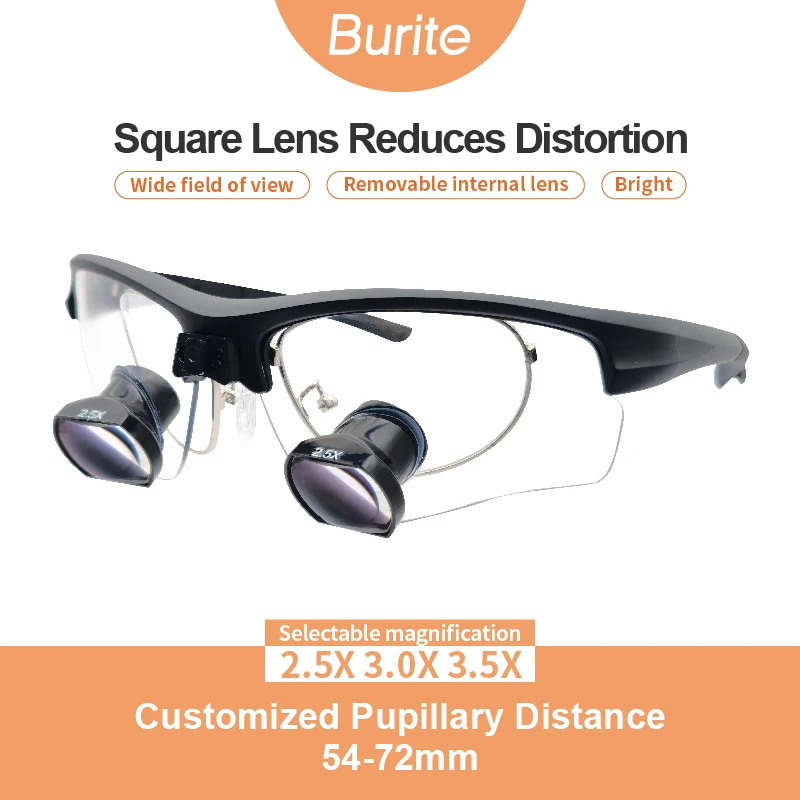 Burite Medical magnifying glass Interchangeable magnification 2.5x-3.5x Long Working Helping Hand Soldering Solder Clamp HD Tool