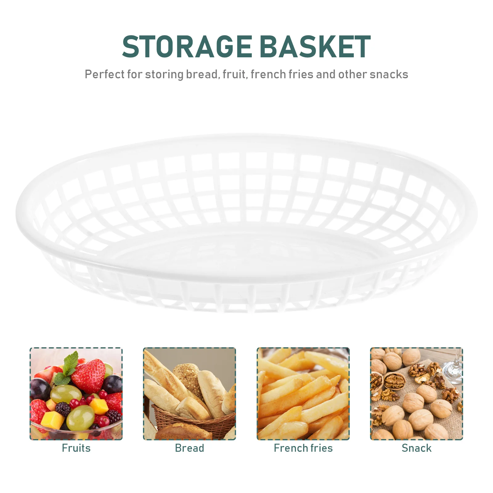 4 Pcs Snack Plate Hamburger Basket Fruit Dessert Trays Plastic Baskets Store Plates Dishes Pp