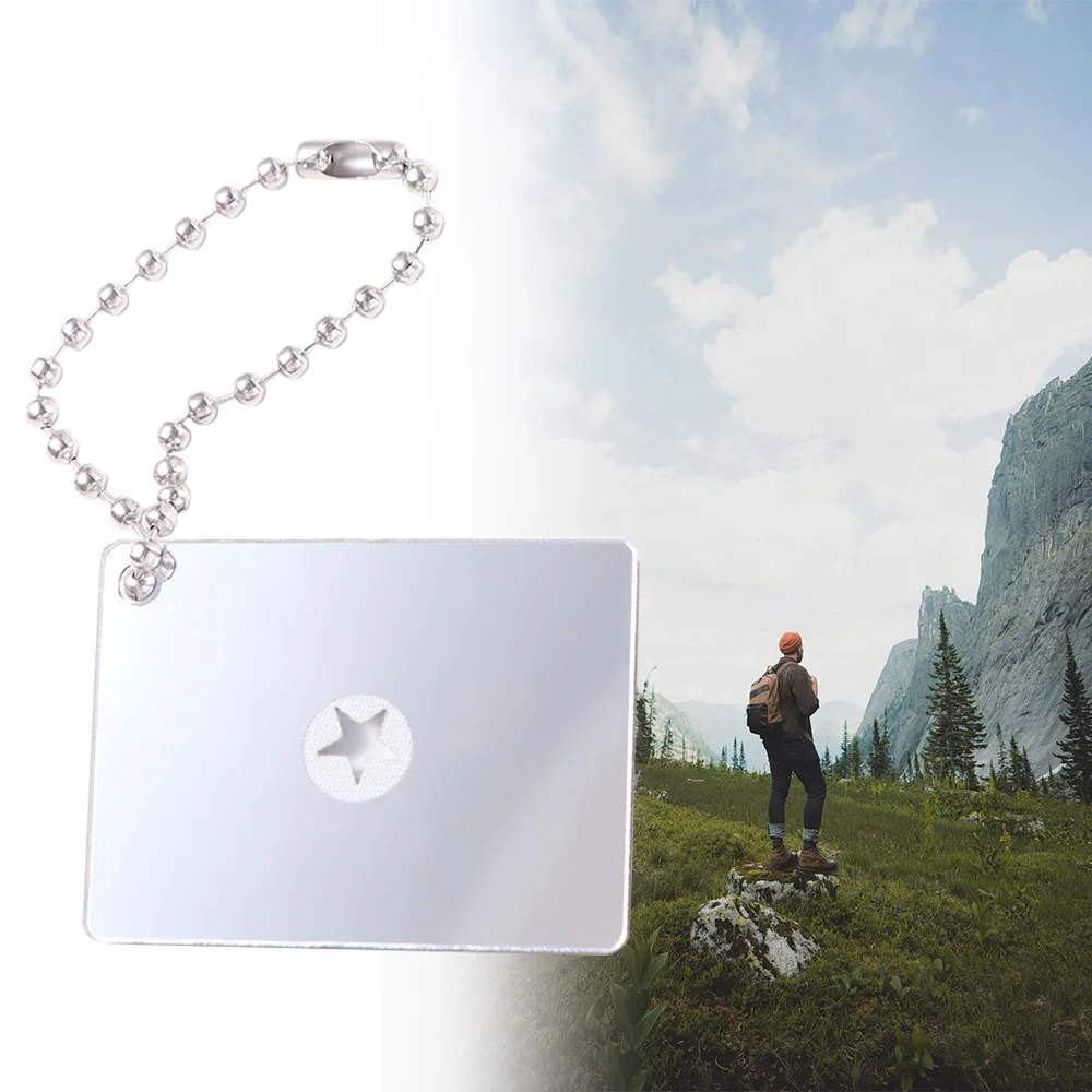 Miroir de signalisation réfléchissant pour kayak marin, miroir de sauvetage multifonctionnel pour la journée, miroir de survie en acrylique pour la randonnée et le camping