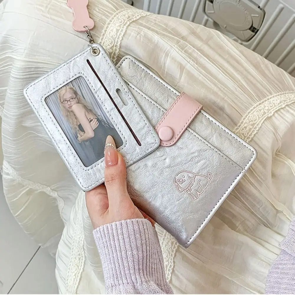 Creative Card Holder PU Passport Bag Purse Cute Puppy Passport Clip Passport Cover Airplane Check-in Travel Wallet Men