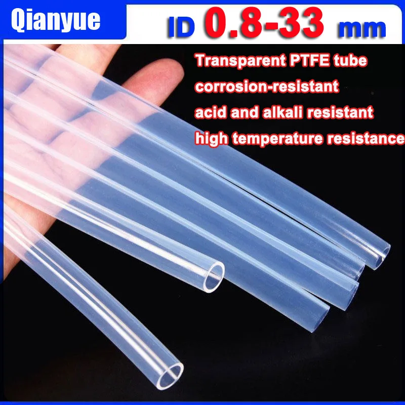 PFA/FEP/F46 Teflon Tube 0.8-33mm - Transparent PTFE Tubing for Chemical/Food/Auto, High Temp 260°C (Corrosion Resistant)