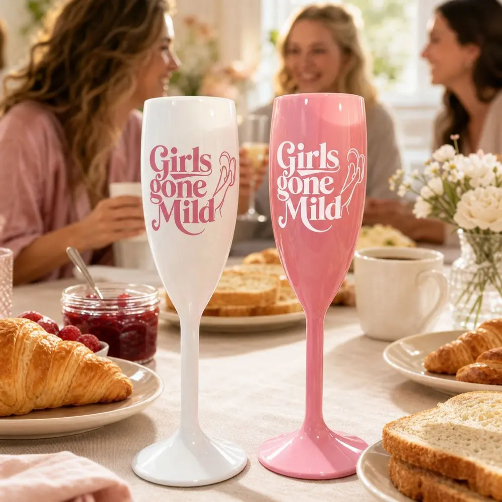 Girls Night in Champagne Flute Glass Anti-drop protection Lightweight Plastic Highball Glass 230ML