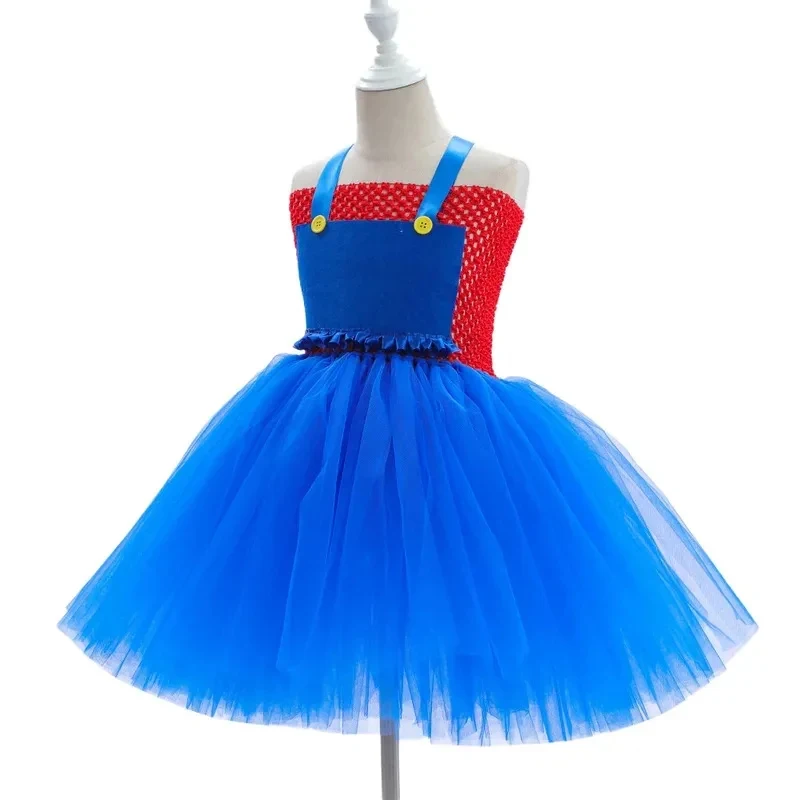 e,4;v'6\k/Marios Luigi Costume Anime Super Brothers Tutu Girls Fancy Dress Up Clothes Kids Halloween Carniv5;g'8.n/3\