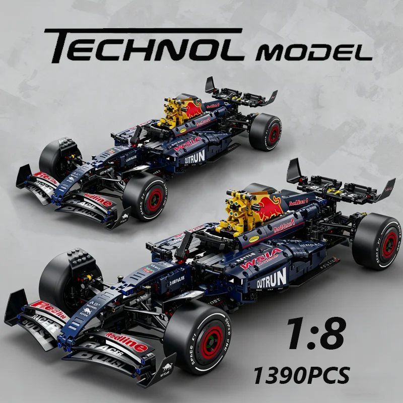 NIEUWE Technische RB20 Raceauto 1390PCS Building Kit 1:8 Schaal Collectible Set Authentiek Gedetailleerde Bouwen Display Model Decor Speelgoed