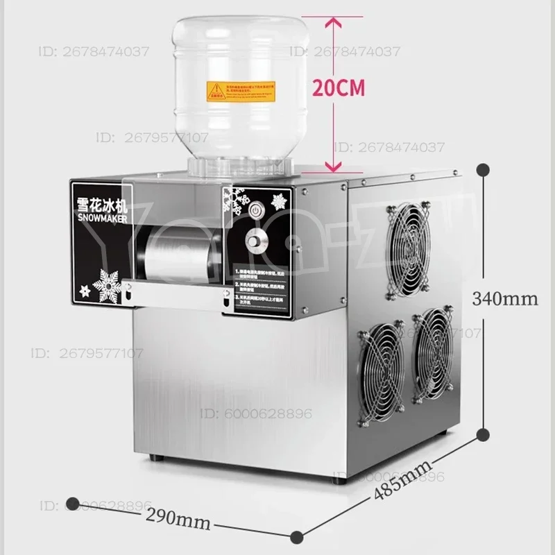Commercial Snow Ice Maker Shaver Machine Europe Snowflake Ice Machine Bingsu Machine Snowflake Ice Shaving 180kg/24h