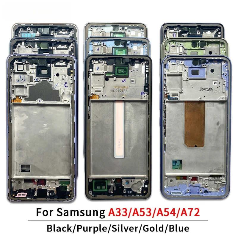 

Front Housing LCD Display Frame For Samsung A52S A72 A54 A73 A33 5G A53 A52S Housing Middle Frame Bezel Plate Cover