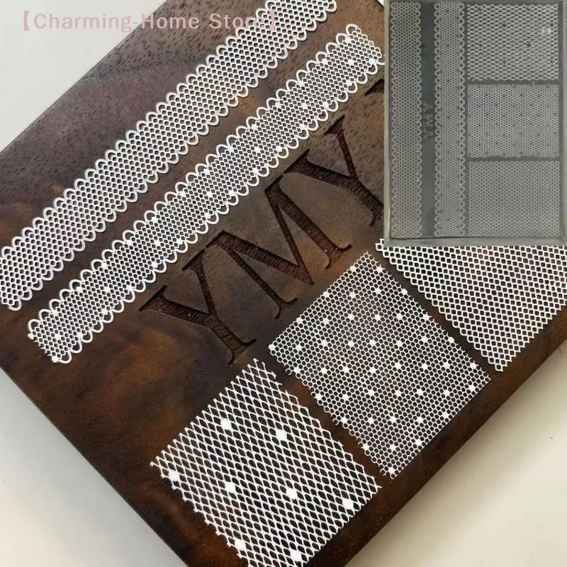 【M】3D Silicone Nail Mold DIY Relief Lace Ribbon Templates For Nails Jewelry Crafts Transparent Nails Mold Nail Art Decoration