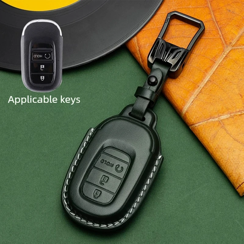 Key Case Leather Premium Car Key Holder Key Cover For Honda CR-V 2023-2026 Car Interior Modification Accessories Supplies Tools
