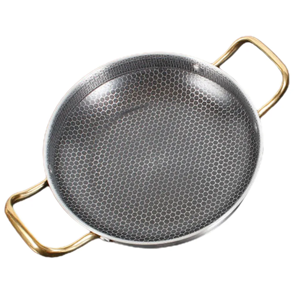 

Thickened Dry Pot 26cm Stainless Steel Honeycomb Nonstick Fry Pan Electric Stove Seafood Skillet Kitchen Cookware Oil Reduction