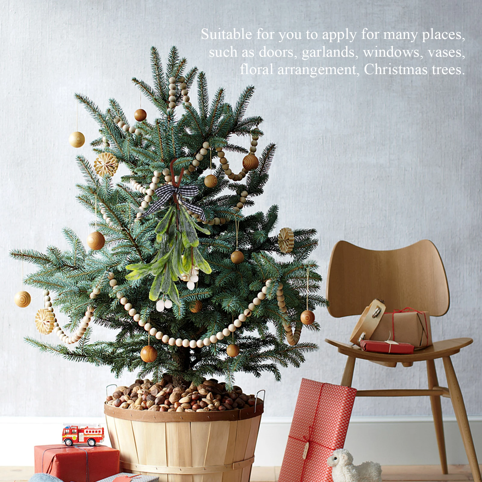 

Artificial Branches Fake Mistletoe Picks Hanging Mistletoe Stem For Christmas Decorations Flower Picks Home Party Tree