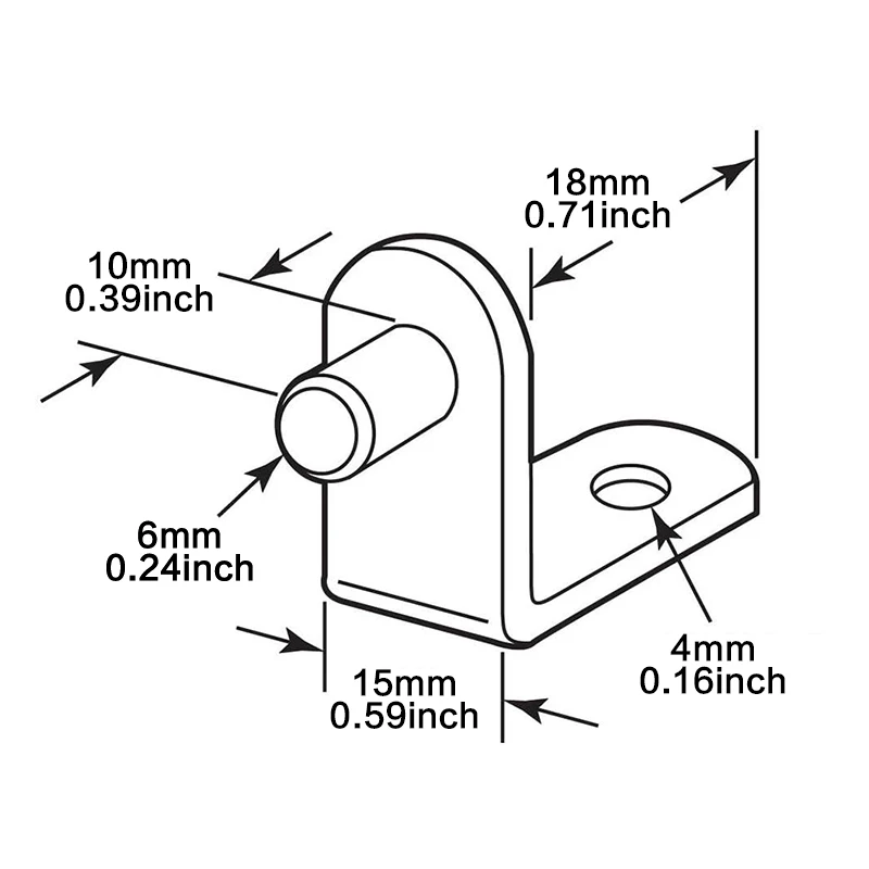 20/ 40 Pcs, Brass Plated Steel L-Shelf Support Pegs, 6mm L-Shaped Bracket Style Cabinet Shelf Support Pegs Bronze
