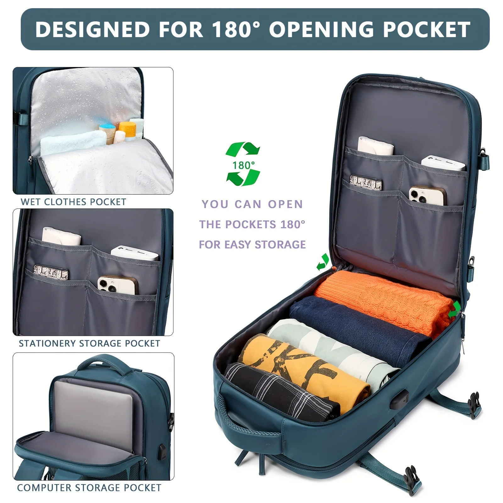 Men's travel backpack, waterproof laptop backpack, compartment with shoes, laptop carry-on backpack
