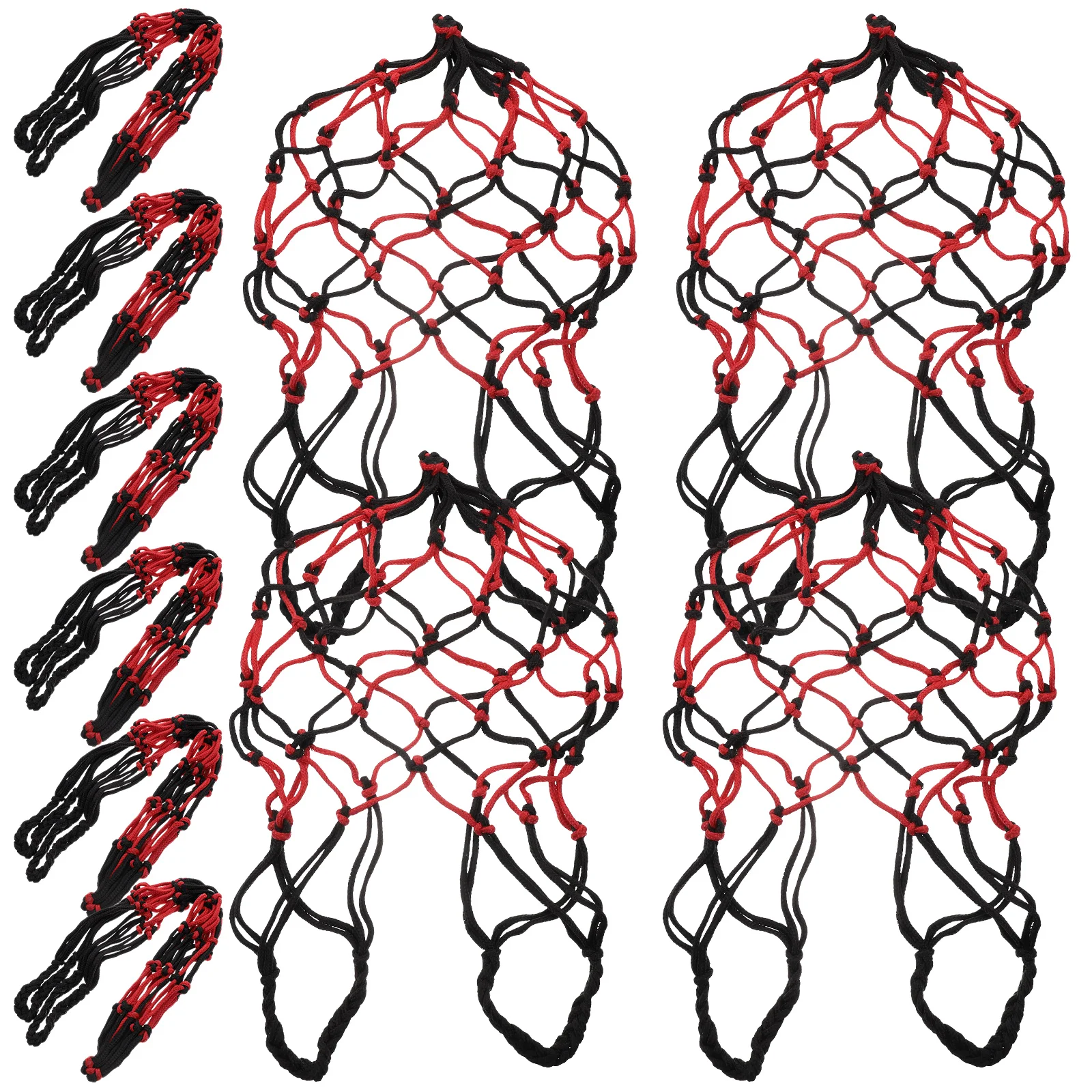 

10pcs Melon Hammock Watermelon Nets Black Red Hanging Fruit Basket Polyester Mesh Bag Plant Holder