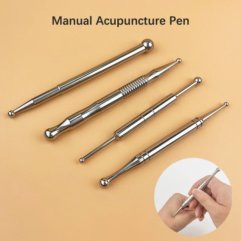 Manual Acupuncture Pen Terahertz Energy Stone Massage Tool Trigger Point Massager Stick For Face Body Relax Facial Reflexology