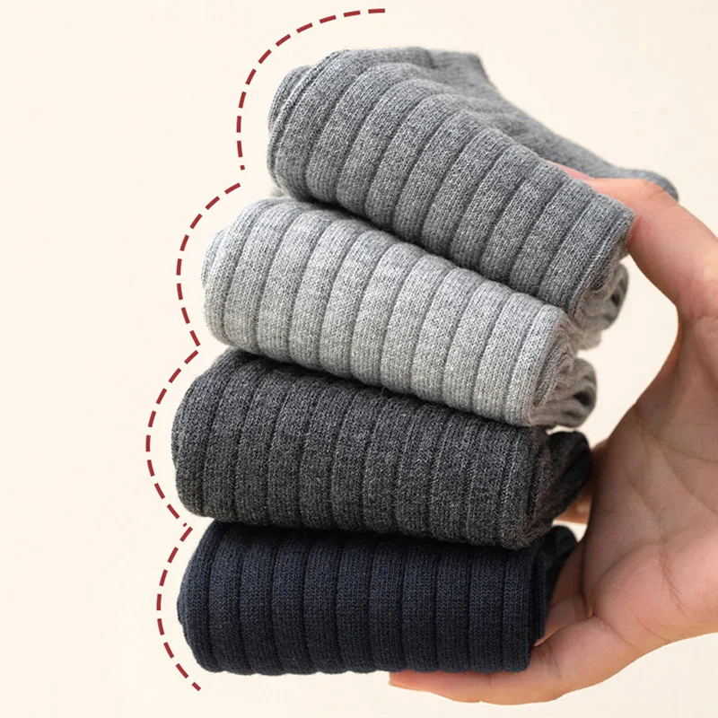 3 Pairs Men's Socks Plus Big Large Size EU43-44-45-46 Cotton Loose Mouth Old Men Socks Easy Wear Comfort Long Tube Business Sock