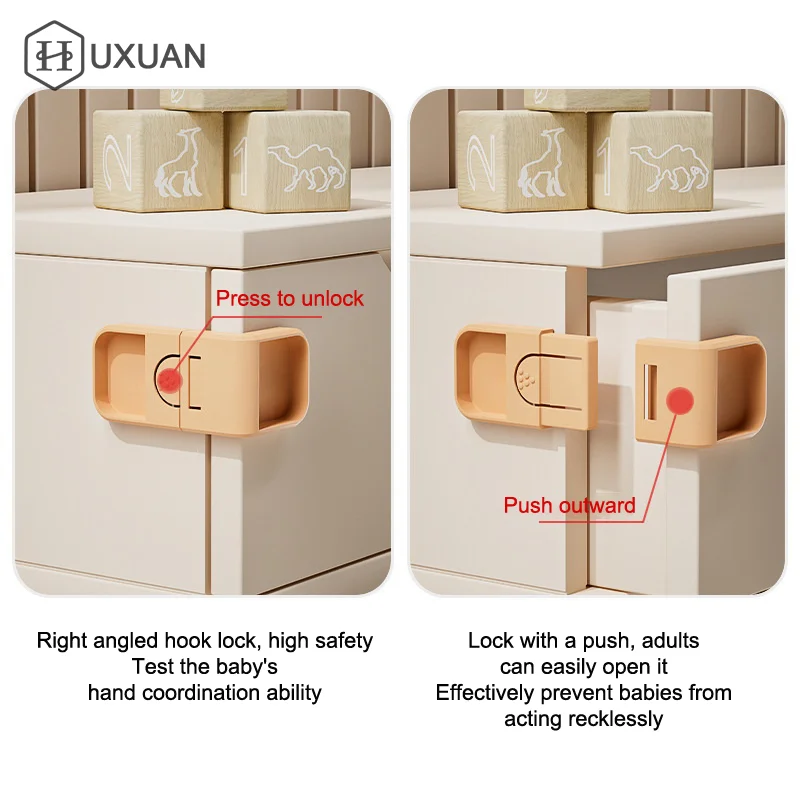 

1Pcs Home Baby Safety Locks Drawer Lock Anti-Pinching Hand Cabinet Drawer Locks Refrigerator Lock Buckle Children Protection