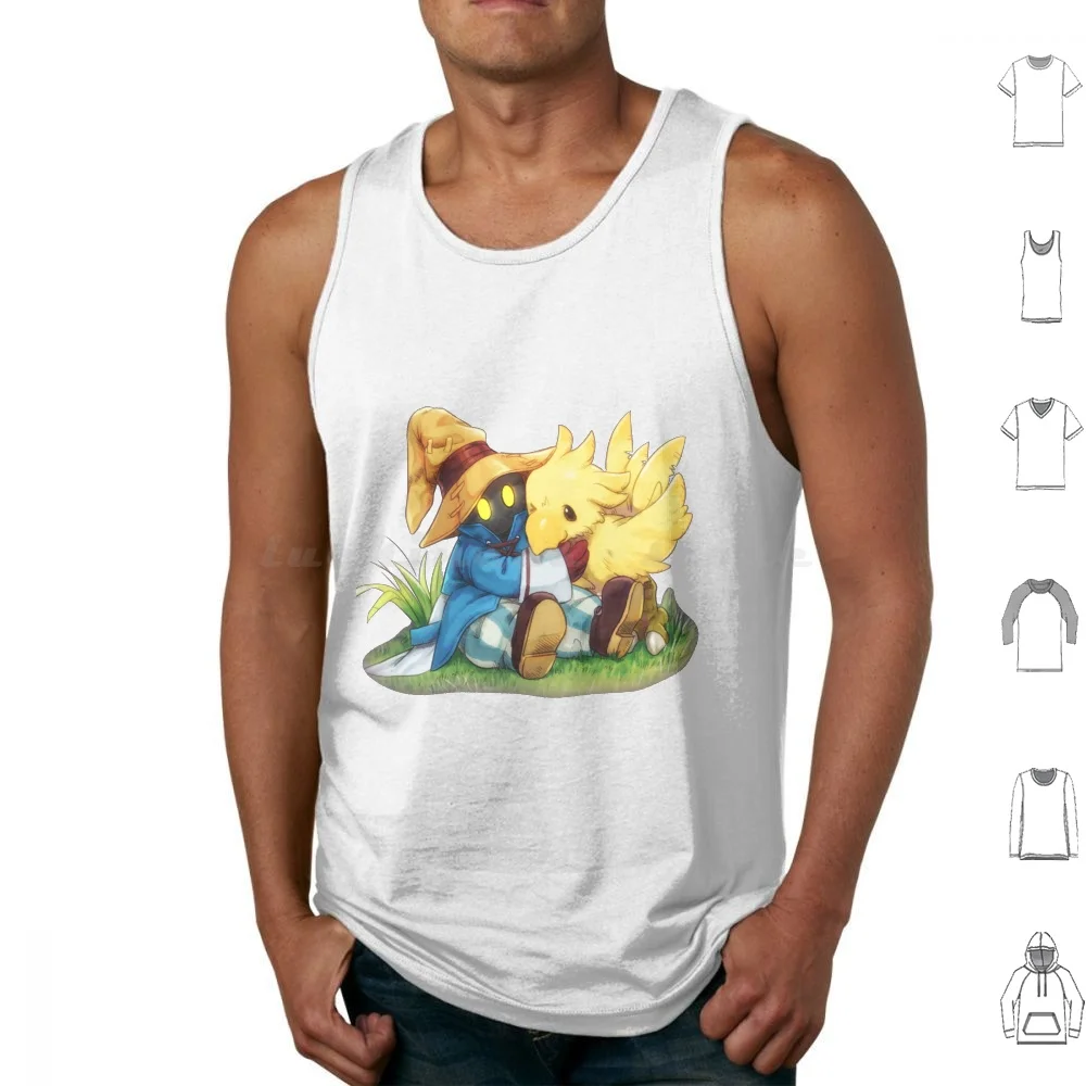 Chocobo & Vivi Final Fantasy 9 Tank Tops Vest Sleeveless Chocobo Vivi Ffx Final Fantasy 9 Final Fantasy Fantasy Moogle Gaming