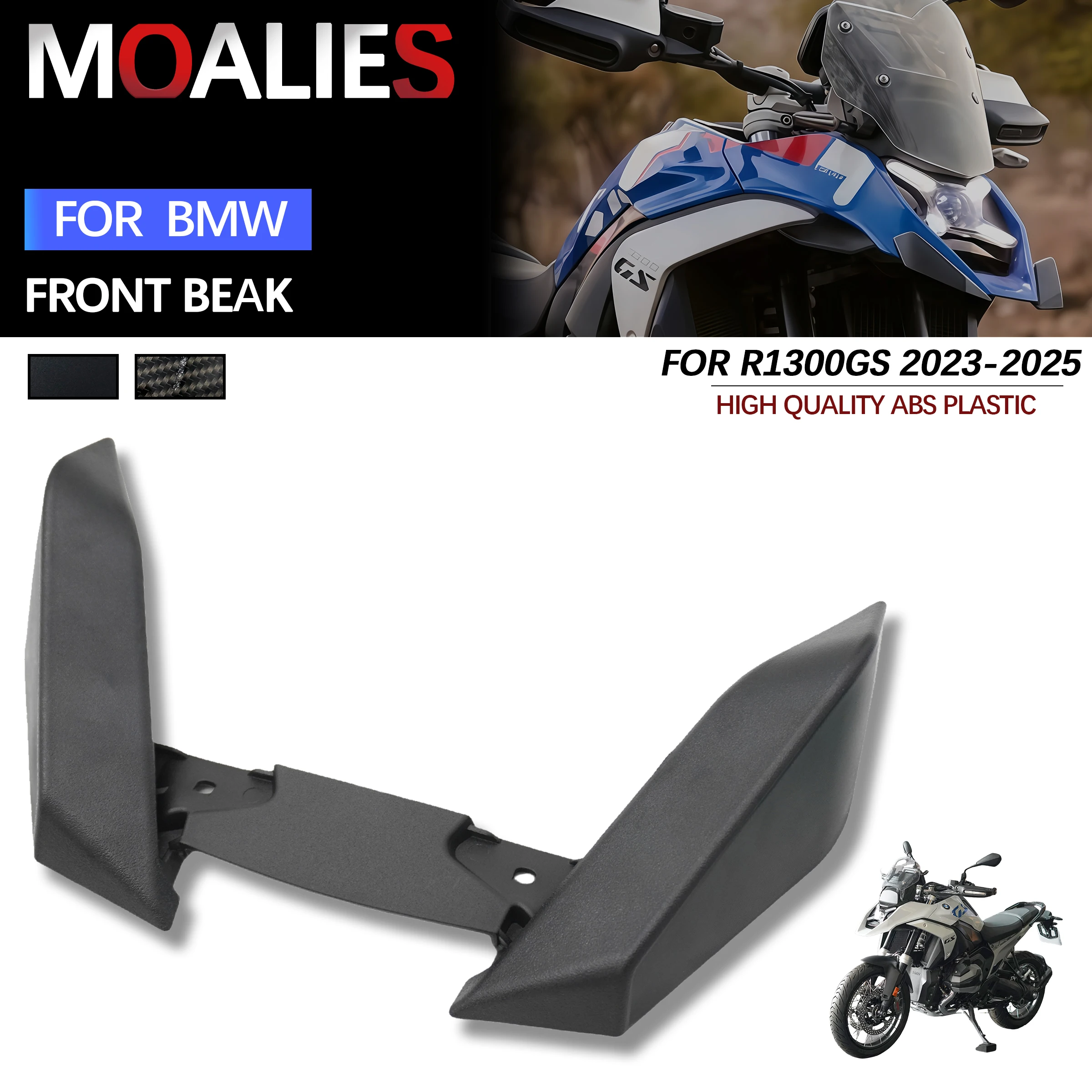 

Fits For BMW R 1300 GS R1300 R1300GS 2023 2024 2025 Motorcycle Fender Beak Fairing Extension Front Wheel Cover - Black / Carbon