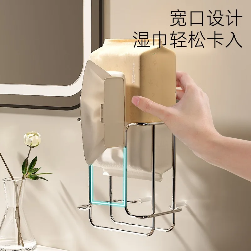 Suction Cup Toilet Paper Holder Wall Mounted Bathroom Wet Wipes Towel Rack No Drilling Required Toilet Tissue Storage Shelf