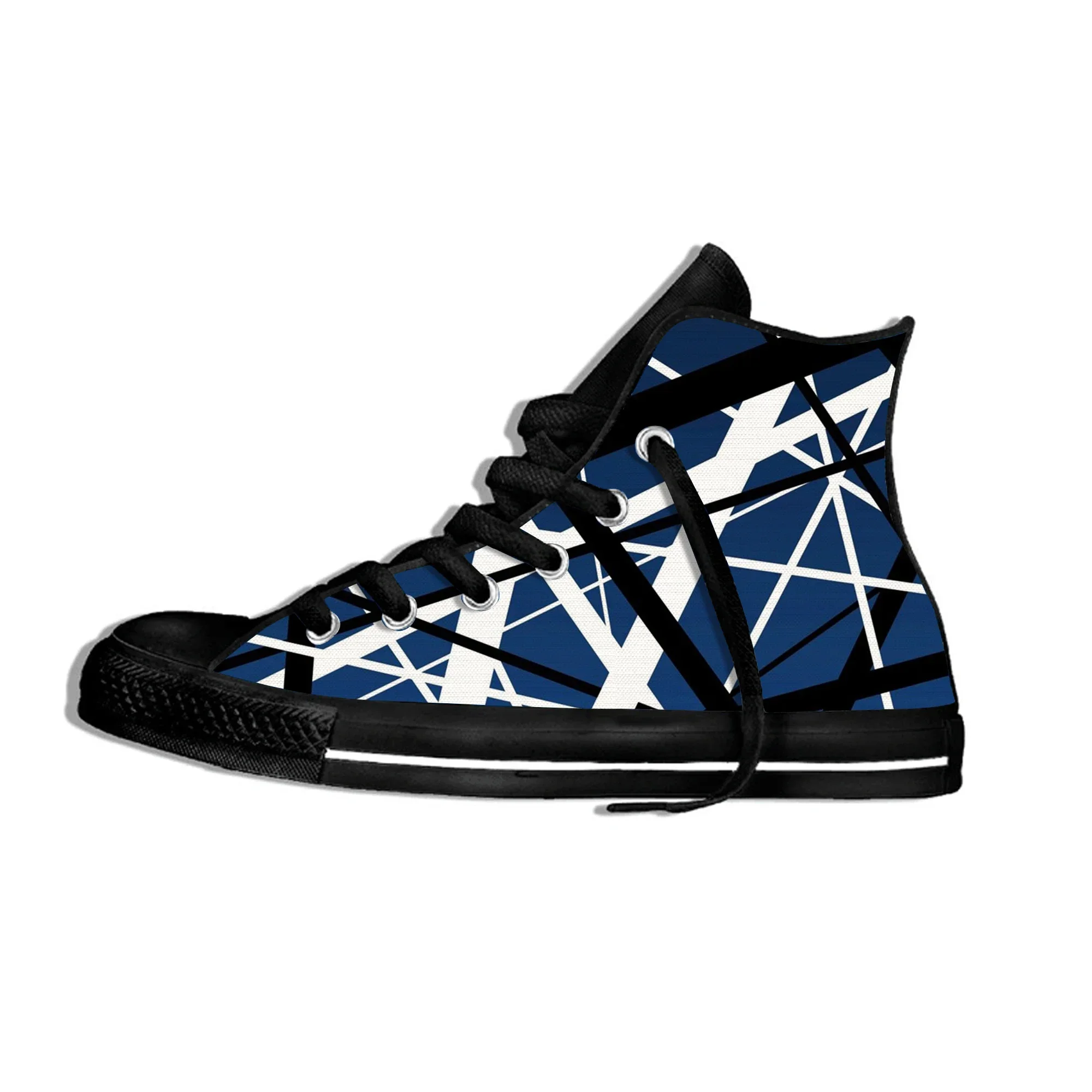 

Летние кеды Hot Summer Van EVH 5150 STRIPES Halen Music Rock Fashion, высокие, из канваса, для мужчин и женщин, повседневные, классические, в стиле скейтбординга