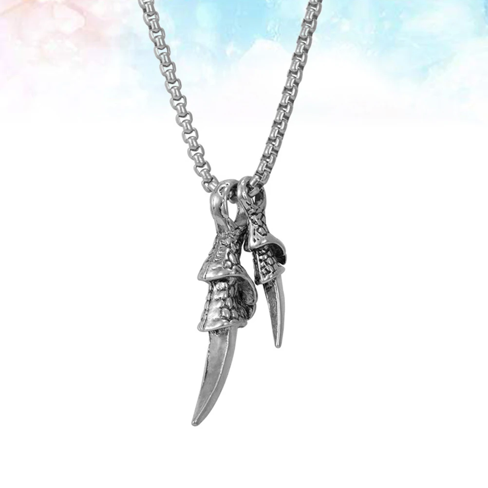 

Titanium Steel Necklace Men Punk Pendant Chain Durable Creative Design Gifts Halloween Dance Party Accessories Alloy Necklace