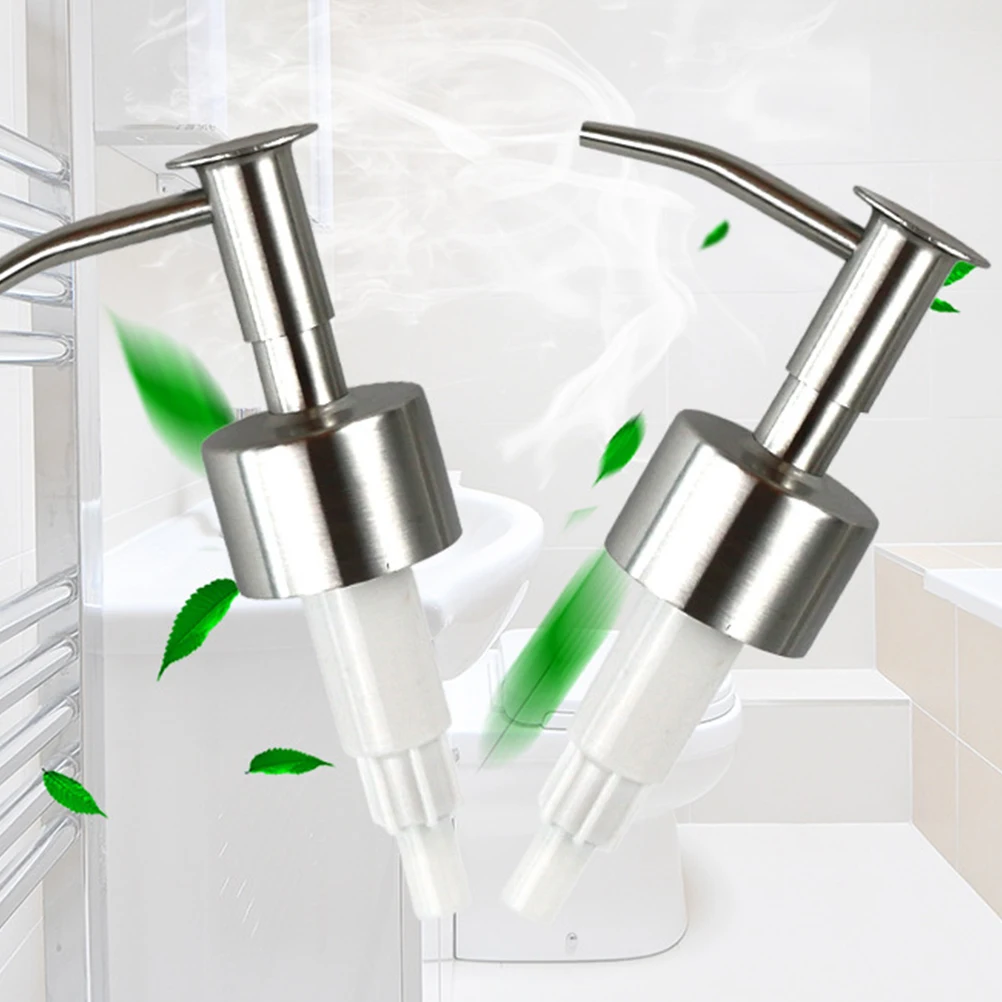 

2 Pcs Soap Dispenser Spray Head Bottle Accessories Pump Press Stainless Pumps Caps