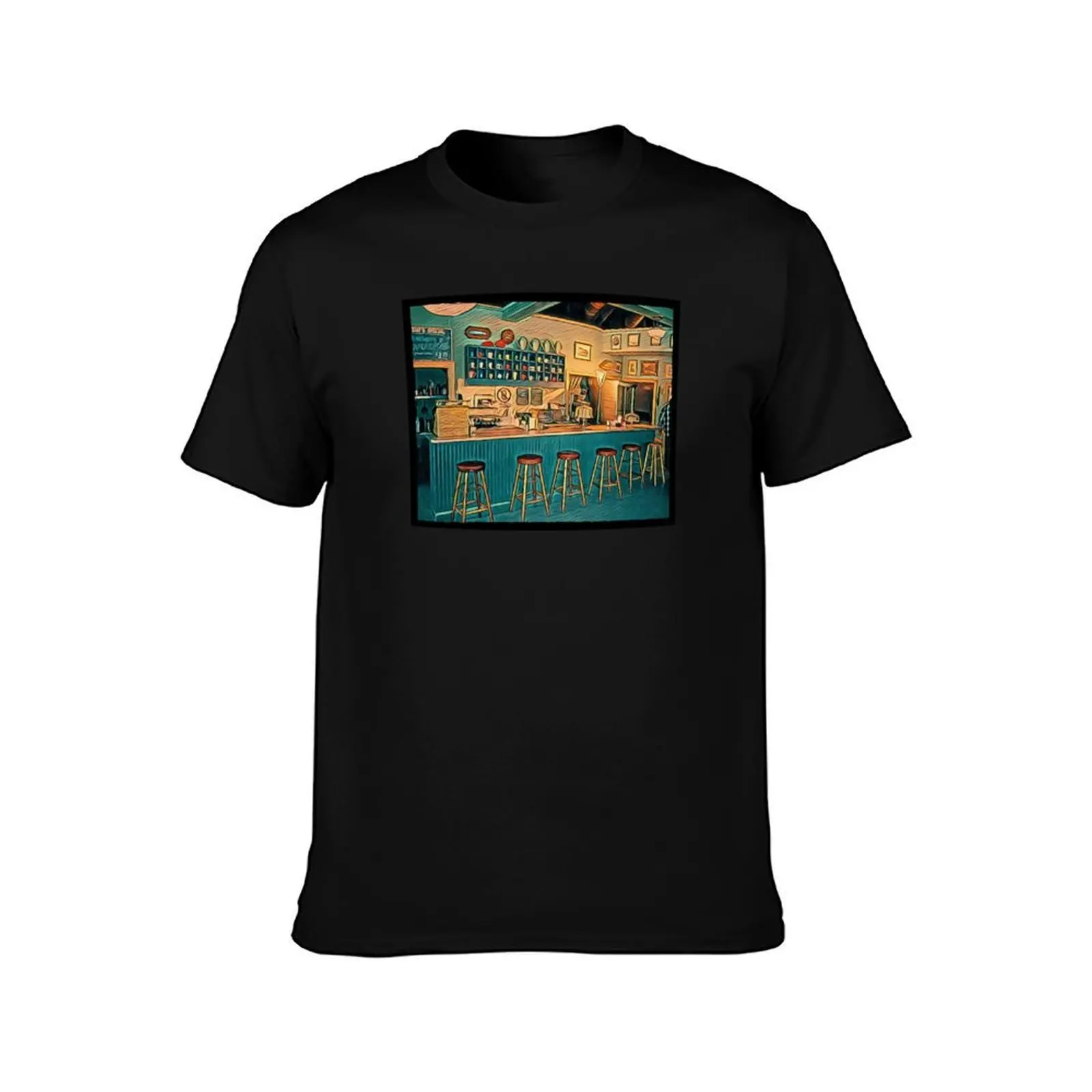 The Diner IV T-Shirt, Summer Casual Cotton Tee, Oversized Streetwear Tops, Vintage Graphic Print, Loose Fit Short Sleeve