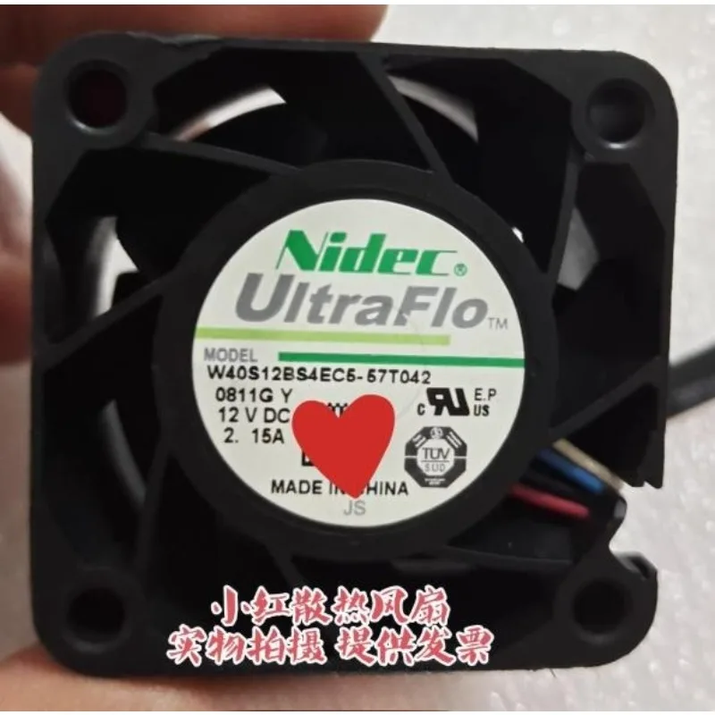 New Cooler Fan for NIDEC W40S12BS4EC5-57T042 4028 12V 2.15A Large Air Volume 4 Wire PWM Cooling Fan 4cm 40 * 40 * 28cm