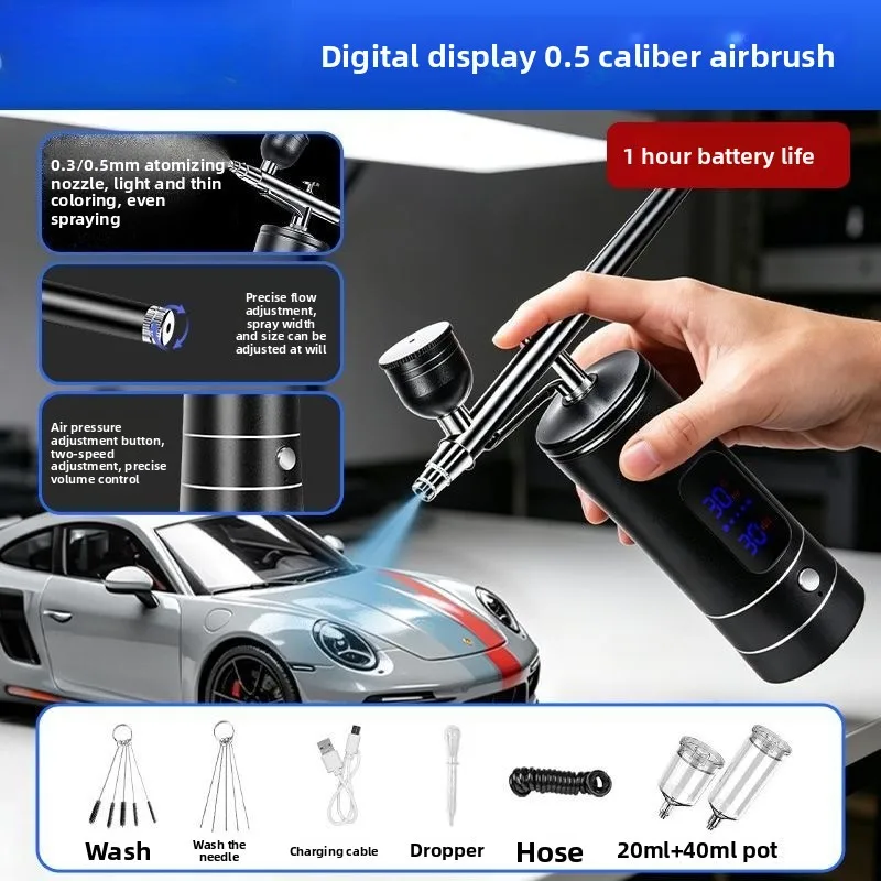 Manual Digital Airbrush Gundam Model Spray Painting Manicure Model Figure Coloring Acrylic Paint Spray Gun Set