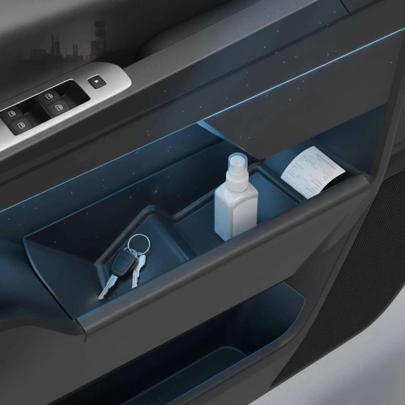 

4 Pieces Electric Vehicle Electric Pickup Door Pocket Insert Tailored Fit Electric Pickup Door Storage Box Vehicle Interior