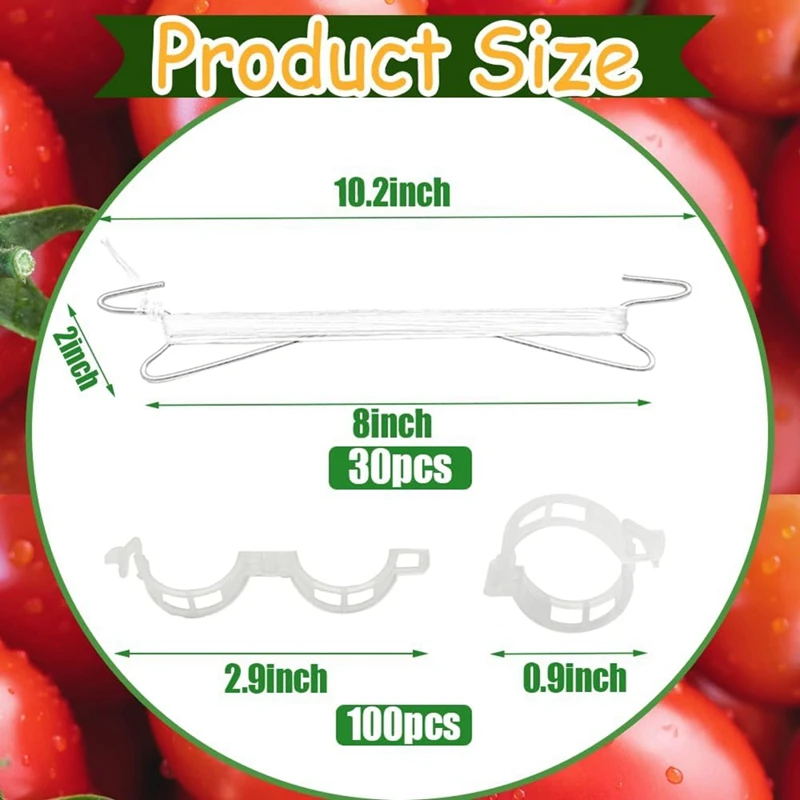 Ganchos para tomates, ganchos para soporte de tomate, Clips de soporte para plantas con cuerda, gancho de soporte para tomate para plantas trepadoras