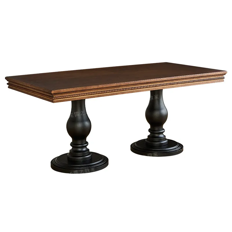 Solid wood dining table French retro rectangular dining table Brooke long strip large table American home diningoffice