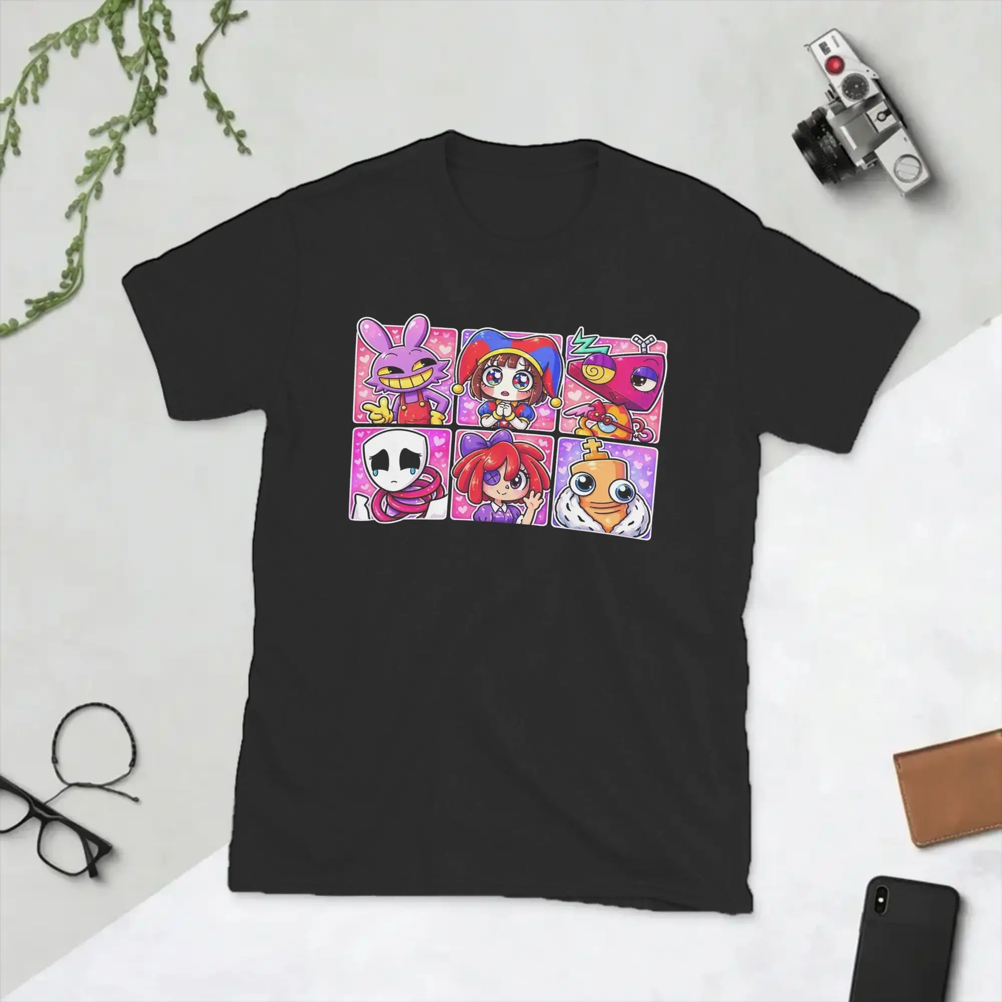 Cartoon Digitals Circus T Shirt for Men 100% Cotton Casual T-Shirts Crewneck  Tees Short Sleeve Tops Party