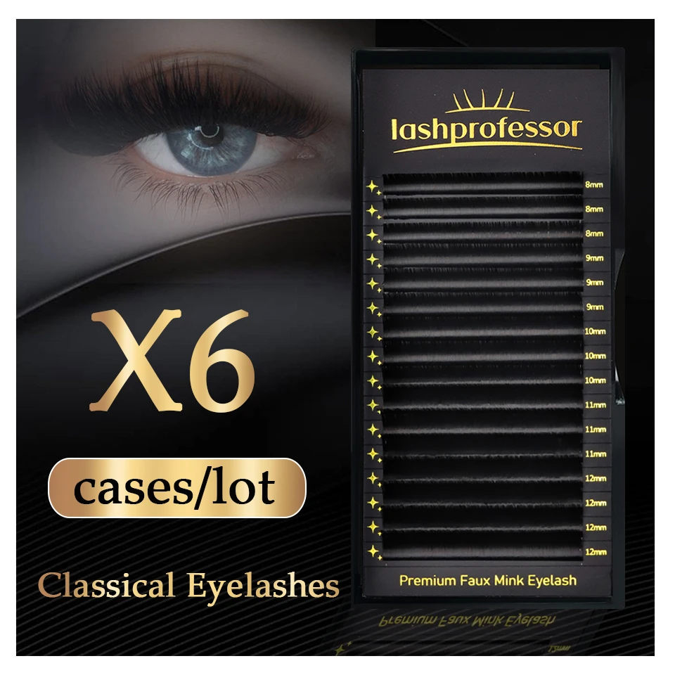

Lashprofessor Individual Classic Eyelashes Extension Volume Fans 6 Trays Cilios 6-20mm False Eyelashes Natural Soft Make-up Fans