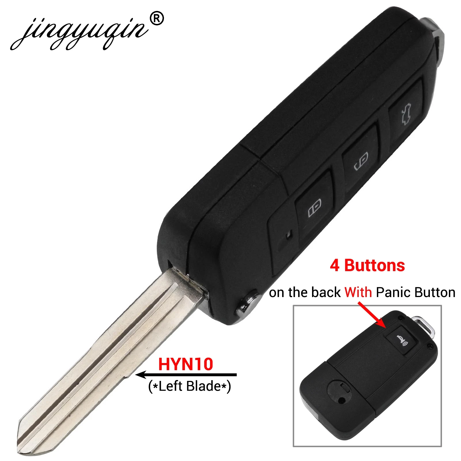 jingyuqin 3/4 Button Modified Foldable Remote Key Shell For Kia for Hyundai Elantra Sonata Genesis Car Key Case Fob HYN10 HYN14R