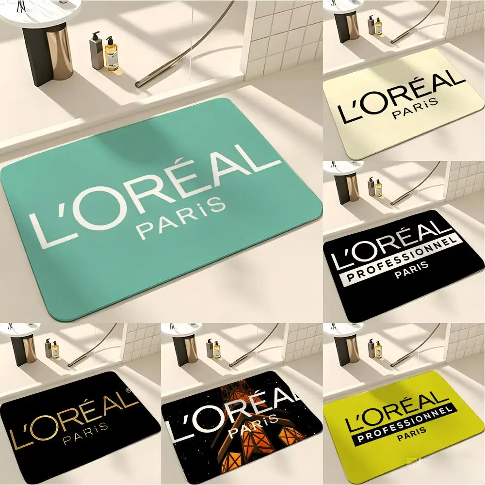 Affordable Luxury L-LOreal Paris Floor Mat Absorbent Floor Mat Non-Slip Entrance Rug for Bathrooms Restrooms and Toilets