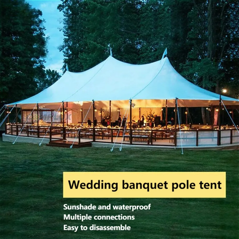 Exhibition Banquet Restaurant Tent Waterproof Sunshade Outdoor Lawn Wedding Canopy Tent Pole Tent  Custom  8x16m 10x20m 14x24m